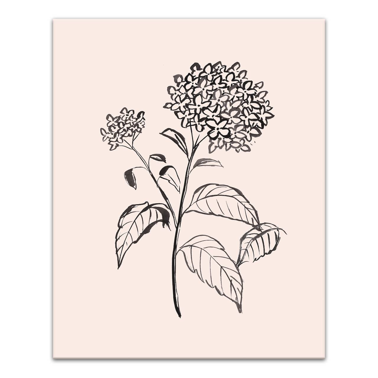 Hydrangeas On Blush 16" x 20" Canvas Wall Art